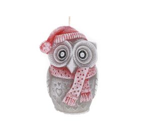 Vianočné sovy figurka červ.
