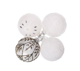 Guľa sklo s/4 mix 10cm biela super cena