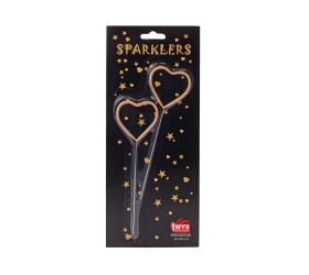 Prskavky v tvare srdca s/2 zlaté