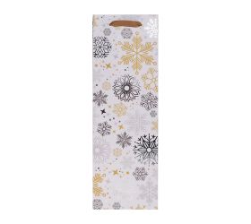 Agb2013504 taška darč.v37x12+10cm metallic snowflakes bottle