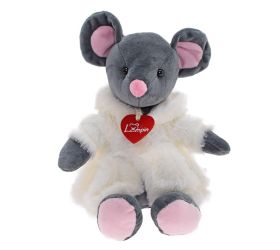 Myška azumi sivá v bielom kožúšku 28 cm