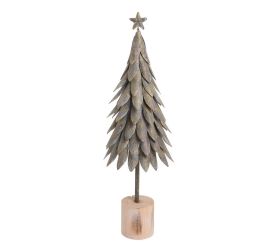Strom hne/siv, hviezda plech 41*13,5*6,5cm