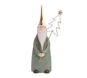 Santa so stromčekom bie/zla/zel led plech 31,5*9,5*5cm