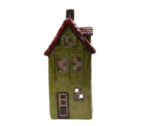 Domček zel/čer na sviečku mgo 21*16,5*45,1cm