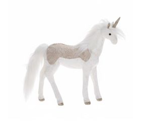 Jednorožec bie/béž textil 40*11*46cm