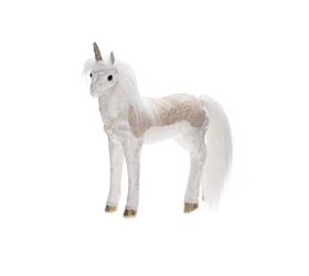 Jednorožec bie/béž textil 22*8*26cm