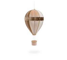 Záves balón kré/hne zamat textil 13*13*28cm