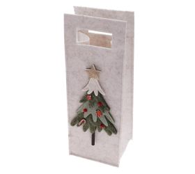 Taška vianočná so stromčekom flisová 14*11,5*37,5cm