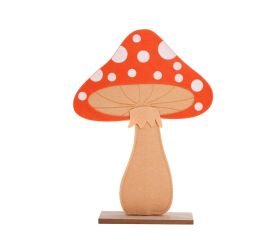 Muchotrávka ora/hne flis/drevo 22,5*5*31cm
