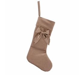 Mikulášska ponožka hnedá textil 26*46cm