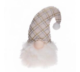 Santa kré/zlatý led textil 13*11*20cm