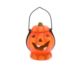 Tekvica lampášik oranžový led keramika 8*7,5*10cm