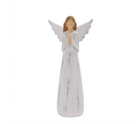 Anjel modliaci bie/béž poly 17*11,5*36cm