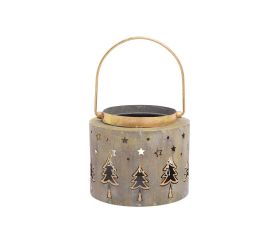 Lampáš stromčeky siv/zla plech 10*12*9,5cm