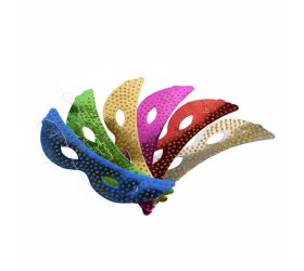 Škraboška papierová, zlatá s/6