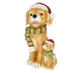 Pes santa so šteniatkom hne/čer mgo 29*25,5*47cm