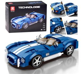 Technické bloky športové auto modrý klasický roadster 312-dielny