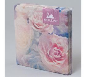 193f33-3 servítky harmony potl. 33x33cm/3vr/20ks gentle roses