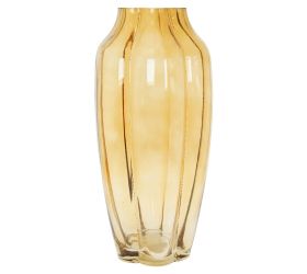 Váza bledo hnedá sklo 14,5*14,5*30,5cm