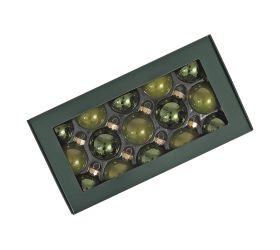 Guličky zelený opal lesk sklo sada 15 ks 40 mm