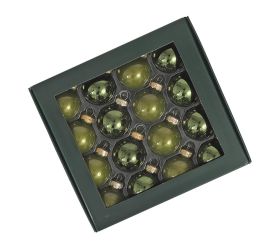 Guličky zelený opal lesk sklo sada 16 ks 30 mm