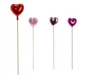 Zápich srdiečko červené, ružové/ks