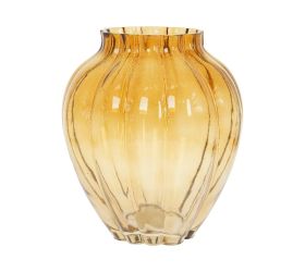 Váza bledo hnedá sklo 17*17*20,5cm