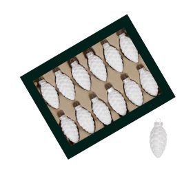 Šišky biele sklo s/12 60mm