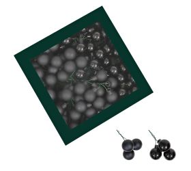 Guličky čierne mat/lesk sklo sada 144 ks 20 mm