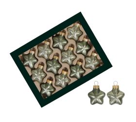 Hviezdičky granit zelená mat/lesk sklo sada 12 ks 40 mm