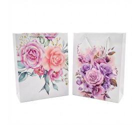 Darčeková taška l 40*30*12cm kvety glitter