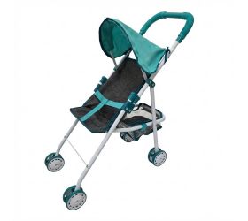 Kočík pre bábiky modro-šedý