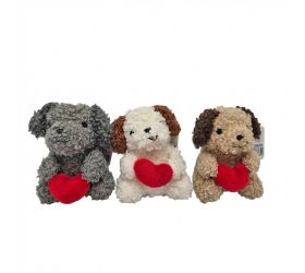 Kovová kľúčenka, psík so srdcom, 8cm