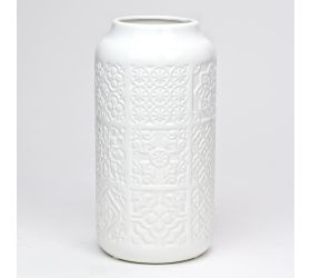 Váza výrez kvety biela 8,5x12,5x25cm super cena