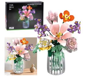 Technické bloky kvety 9 rastlín - kytica divých kvetov 563 dielikov