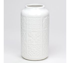 Váza výrez kvety biela 7x10,5x20cm super cena