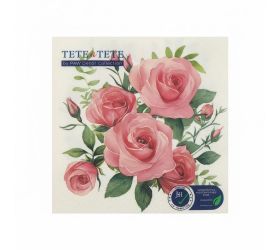 Tl127800 servítky 33x33 cm/20ks/3vrst. bouquet of roses