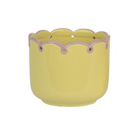 Kvetináč obal wavy veľký žltý