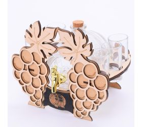 788 sudok/poháre drevo+sklo v17x19,5x15cm