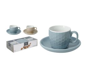 Šálka s podšálkou z kameniny s/2