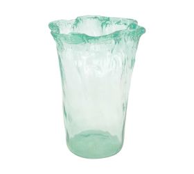 Okrúhla váza z recyklovaného skla 18x18x25cm