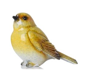 Vták žl/zel polyrez 8,8x4,7x7cm