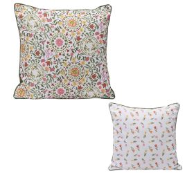Vankúš z polyesteru, štvorcový, kvetinový vzor,2ass l.3cm w.45cm h.45cm