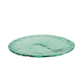 Okrúhly tanier z recyklovaného skla 38,5x38,5x2,5cm