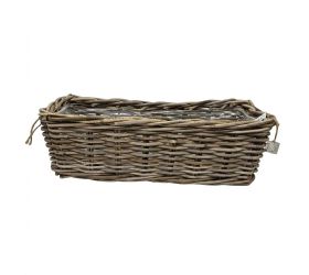 Hrantík kubu ratan sivý 60x23x20cm