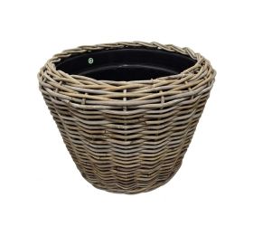 Kôš kubu ratan/plast. vklad sivý pr.65/52cm