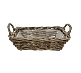 Hrantík kubu ratan klasik sivý 37x22/v12cm