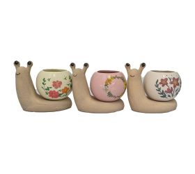 Kvetináč obal slimák ass3  v11,5x13,3x8,8cm