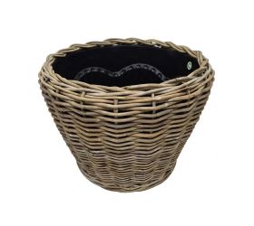 Kôš kubu ratan/plast. vklad sivý pr.52/42cm