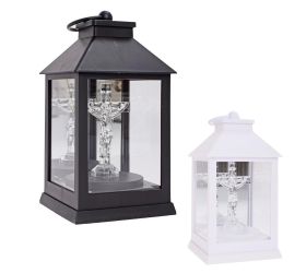 Led lucerna kríž biela,čierna la1+bat